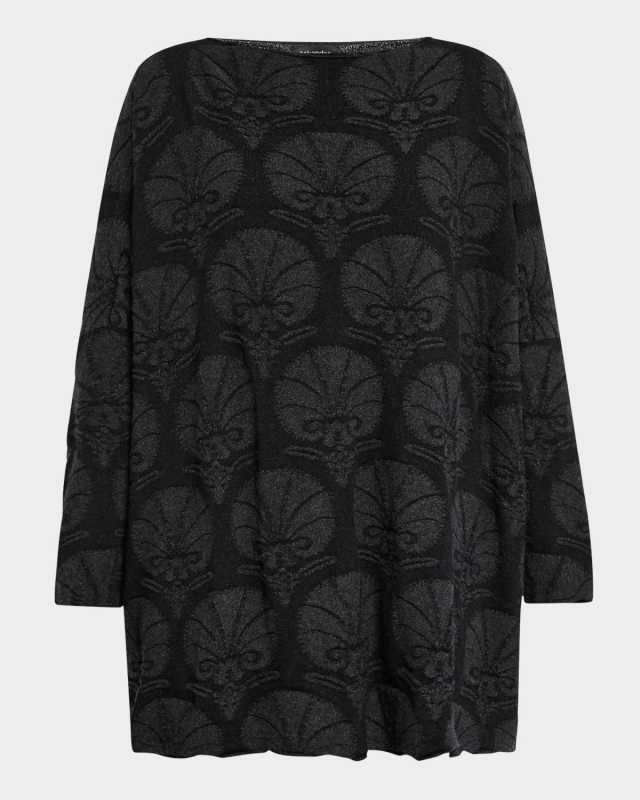 Square Slim Sleeve Cashmere Sweater (Long Length)